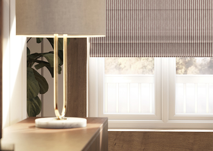 Emily Bond Oscar Stripe, Raspberry - Roman Blind - Image 5